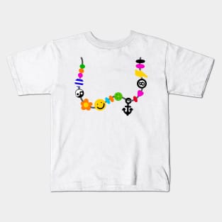 Y2K 2000s 90s Fashion Necklace Smiley Face Handmade Charm Bracelet Kids T-Shirt